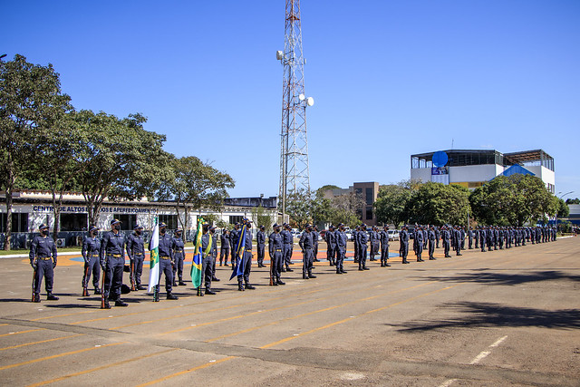 Formatura para a apresentação do Uniforme operacional da turma do Curso de Formação de Soldados - PMDF