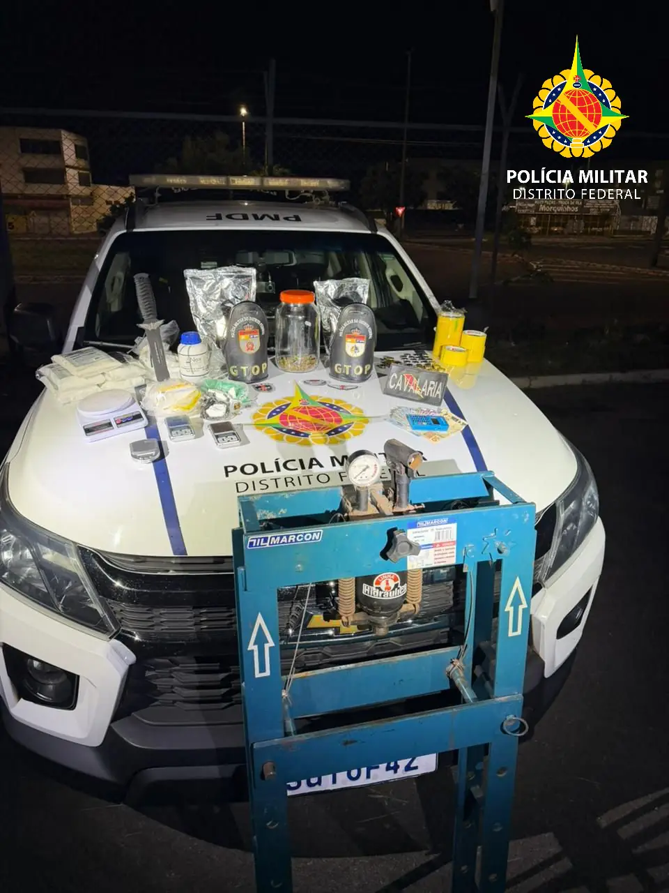 PMDF prende dois suspeitos de tráfico de drogas e apreende 7 kg de matéria-prima em laboratório no Recanto das Emas