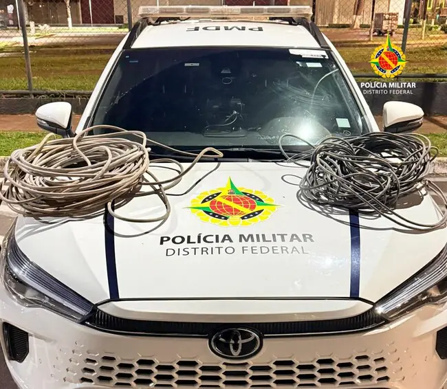PMDF prende criminoso reincidente com 13 passagens pela polícia após furto de fios na Asa Norte