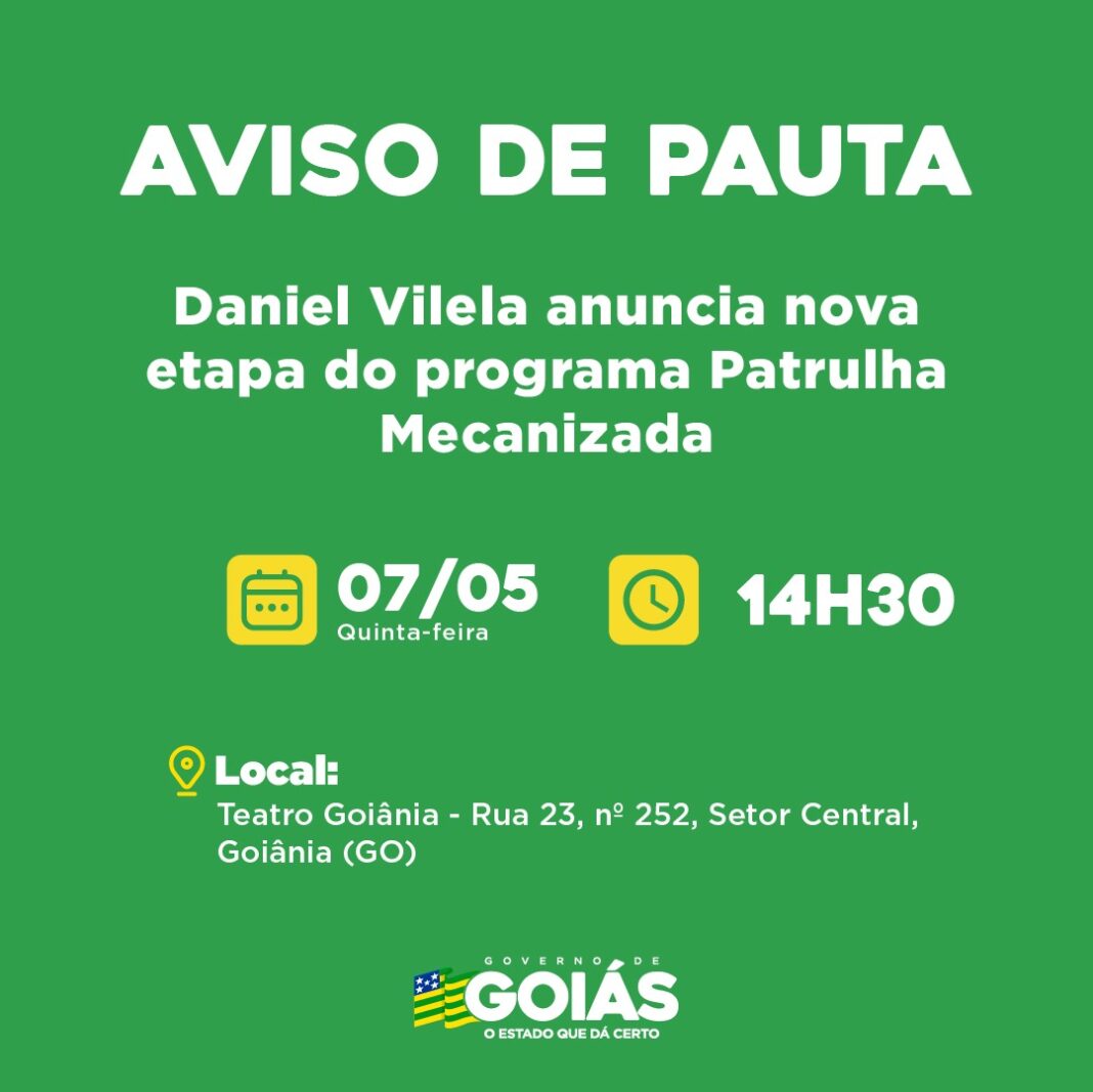Agenda do governador para a tarde desta quinta-feira