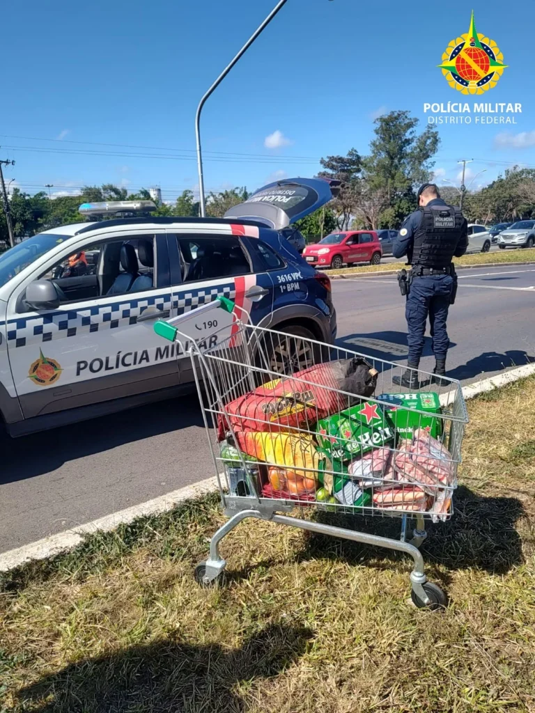 PMDF Prende Homem Após Furto de Quase R$ 2 Mil em Mercadorias de Supermecado na Asa Sul e Recupera Celular Roubado