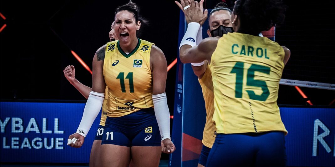 Brasil enfrenta campeãs olímpicas na Liga das Nações de Vôlei com campanha invicta