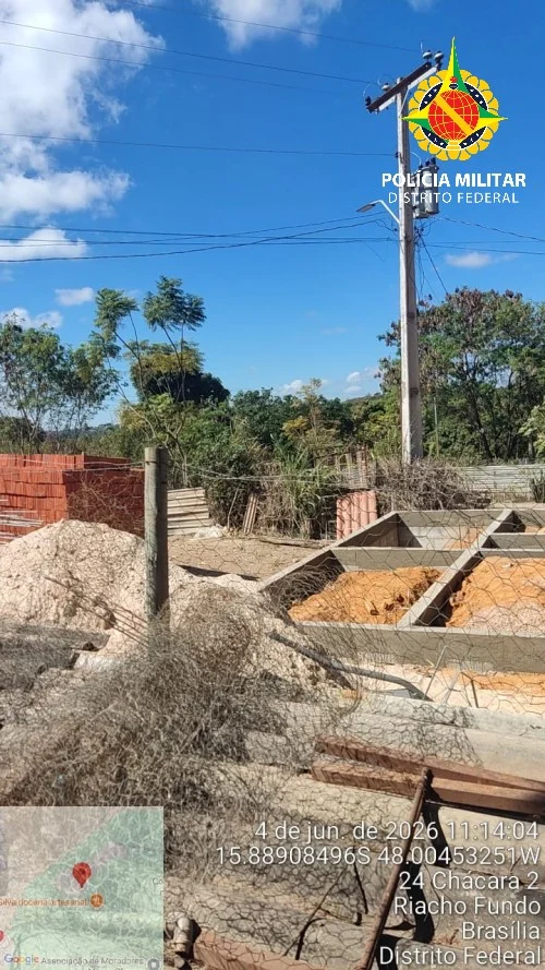 PMDF identifica construção irregular em área ambiental no Riacho Fundo