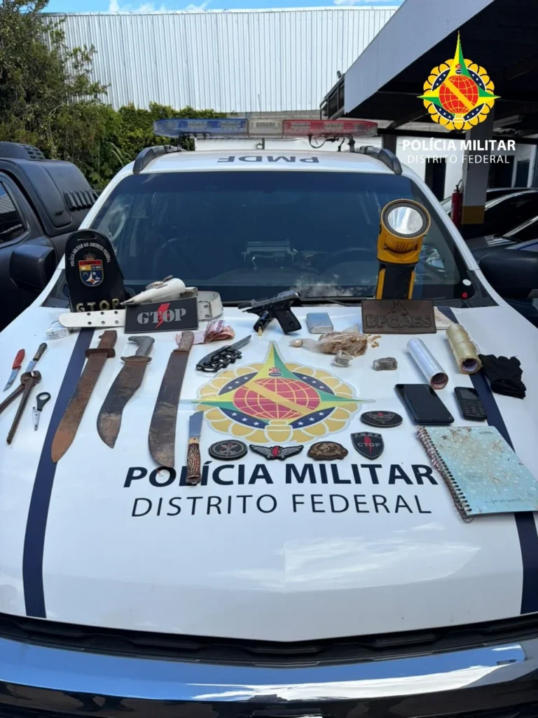 Operação Integrada resulta na prisão de quatro pessoas e apreensão de arma, drogas e celulares roubados na Estrutural