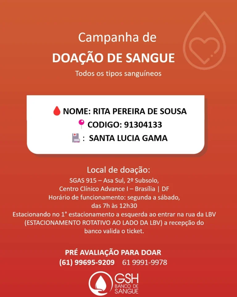 Doação de Sangue de Rita Pereira de Sousa, Mãe do Sgt Laurindo